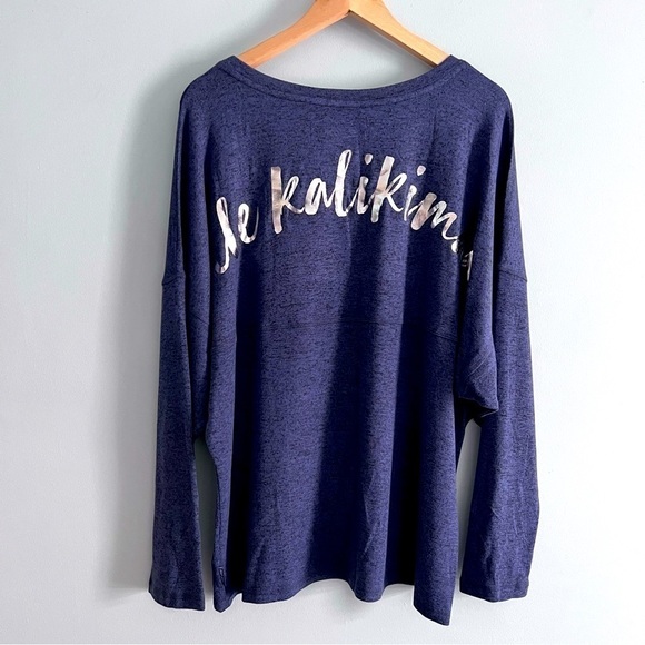 RaRE Spirit Jersey Hawaiian Mele Kalikimaka Spell Out Blue Brushed Jersey NEW - Picture 2 of 14